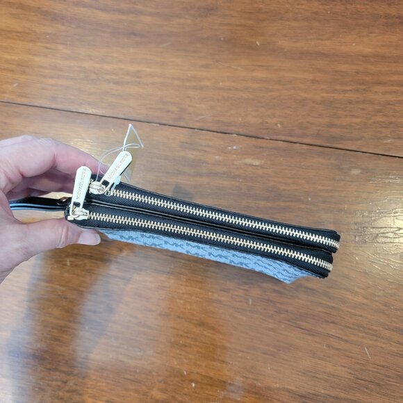 Michael Kors Jet Set Black/Black Double Zip Wristlet Large - Picture 5 of 16